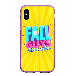 Чехол iPhone XS Max матовый Fall Guys, цвет: 3D-фиолетовый