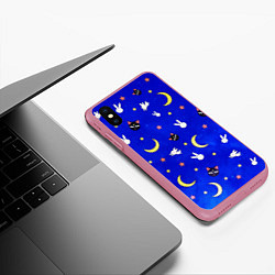 Чехол iPhone XS Max матовый Sailor Moon, цвет: 3D-малиновый — фото 2