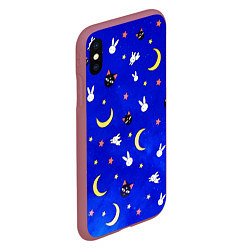 Чехол iPhone XS Max матовый Sailor Moon, цвет: 3D-малиновый — фото 2