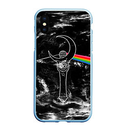 Чехол iPhone XS Max матовый Dark Side of the Moon Stick, цвет: 3D-голубой