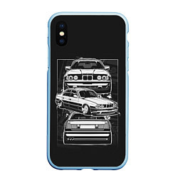 Чехол iPhone XS Max матовый BMW, цвет: 3D-голубой