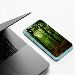 Чехол iPhone XS Max матовый Лес, цвет: 3D-мятный — фото 2