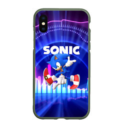 Чехол iPhone XS Max матовый SONIC СОНИК, цвет: 3D-темно-зеленый