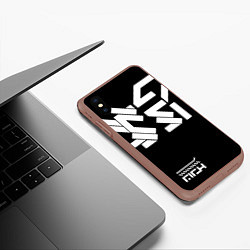Чехол iPhone XS Max матовый КИБЕРПАНК СИМВОЛ, цвет: 3D-коричневый — фото 2