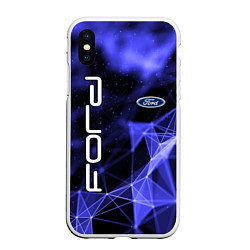 Чехол iPhone XS Max матовый FORD, цвет: 3D-белый