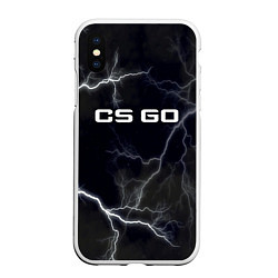 Чехол iPhone XS Max матовый CS GO, цвет: 3D-белый