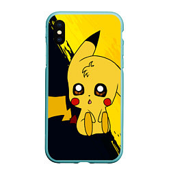 Чехол iPhone XS Max матовый ПикачуPikachu, цвет: 3D-мятный