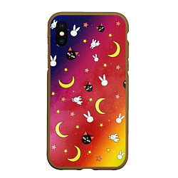 Чехол iPhone XS Max матовый SAILOR MOON, цвет: 3D-коричневый