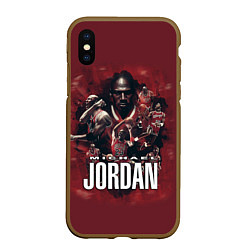 Чехол iPhone XS Max матовый MICHAEL JORDAN, цвет: 3D-коричневый