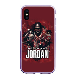 Чехол iPhone XS Max матовый MICHAEL JORDAN, цвет: 3D-светло-сиреневый