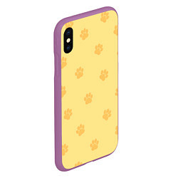 Чехол iPhone XS Max матовый Кошачьи следы, цвет: 3D-фиолетовый — фото 2
