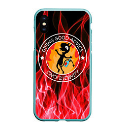 Чехол iPhone XS Max матовый FIRE, цвет: 3D-мятный