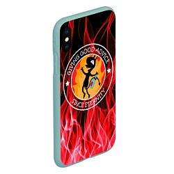 Чехол iPhone XS Max матовый FIRE, цвет: 3D-мятный — фото 2