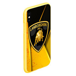Чехол iPhone XS Max матовый Lamborghini, цвет: 3D-желтый — фото 2