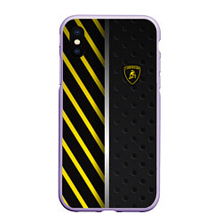 Чехол iPhone XS Max матовый Lamborghini, цвет: 3D-светло-сиреневый