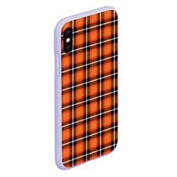 Чехол iPhone XS Max матовый Шотландская клетка, цвет: 3D-светло-сиреневый — фото 2