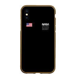 Чехол iPhone XS Max матовый NASA, цвет: 3D-коричневый