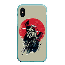 Чехол iPhone XS Max матовый Samurai man, цвет: 3D-мятный