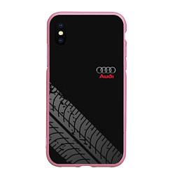 Чехол iPhone XS Max матовый AUDI, цвет: 3D-розовый