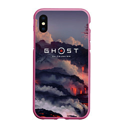 Чехол iPhone XS Max матовый Ghost of Tsushima, цвет: 3D-малиновый