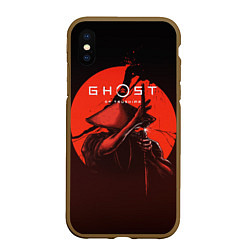 Чехол iPhone XS Max матовый Ghost of Tsushima, цвет: 3D-коричневый