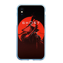 Чехол iPhone XS Max матовый Ghost of Tsushima, цвет: 3D-голубой