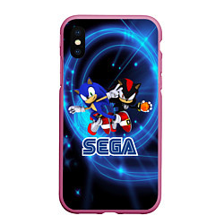 Чехол iPhone XS Max матовый Sonic SEGA, цвет: 3D-малиновый