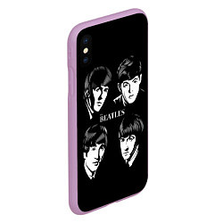 Чехол iPhone XS Max матовый THE BEATLES, цвет: 3D-сиреневый — фото 2