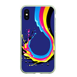 Чехол iPhone XS Max матовый SMYK, цвет: 3D-салатовый