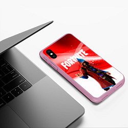 Чехол iPhone XS Max матовый FORTNITE, цвет: 3D-розовый — фото 2