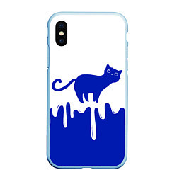 Чехол iPhone XS Max матовый Milk Cat, цвет: 3D-голубой