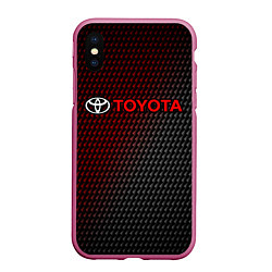 Чехол iPhone XS Max матовый TOYOTA ТОЙОТА, цвет: 3D-малиновый