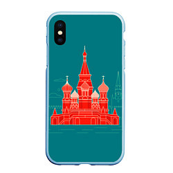 Чехол iPhone XS Max матовый Москва, цвет: 3D-голубой