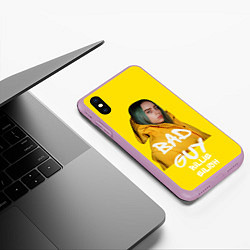 Чехол iPhone XS Max матовый Billie Eilish Билли Айлиш, цвет: 3D-сиреневый — фото 2