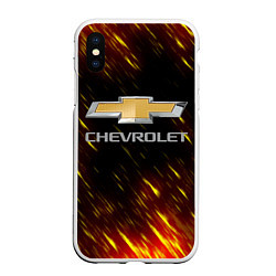 Чехол iPhone XS Max матовый CHEVROLET, цвет: 3D-белый