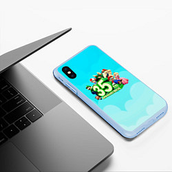 Чехол iPhone XS Max матовый Mario, цвет: 3D-голубой — фото 2