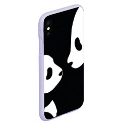 Чехол iPhone XS Max матовый Panda, цвет: 3D-светло-сиреневый — фото 2