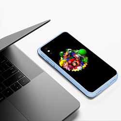 Чехол iPhone XS Max матовый Марио, цвет: 3D-голубой — фото 2