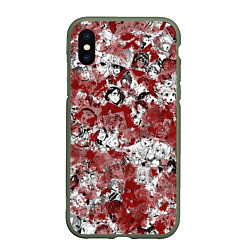 Чехол iPhone XS Max матовый Кровавый ахегао, цвет: 3D-темно-зеленый