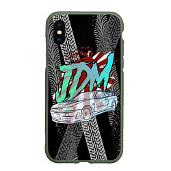 Чехол iPhone XS Max матовый JDM Nissan GTR R34 Nismo, цвет: 3D-темно-зеленый