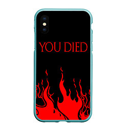 Чехол iPhone XS Max матовый YOU DIED, цвет: 3D-мятный