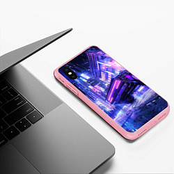 Чехол iPhone XS Max матовый Cyberpunk city, цвет: 3D-баблгам — фото 2