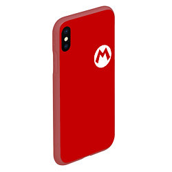 Чехол iPhone XS Max матовый МАРИО, цвет: 3D-красный — фото 2