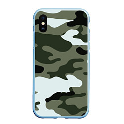 Чехол iPhone XS Max матовый Camouflage 2, цвет: 3D-голубой