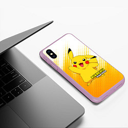 Чехол iPhone XS Max матовый Pikachu Pika Pika, цвет: 3D-сиреневый — фото 2