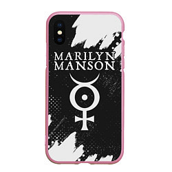 Чехол iPhone XS Max матовый MARILYN MANSON М МЭНСОН, цвет: 3D-розовый