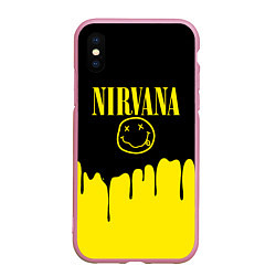 Чехол iPhone XS Max матовый Nirvana, цвет: 3D-розовый