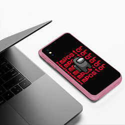 Чехол iPhone XS Max матовый Among Us, цвет: 3D-малиновый — фото 2