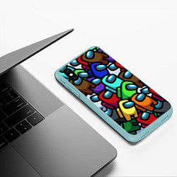 Чехол iPhone XS Max матовый Among us, цвет: 3D-мятный — фото 2