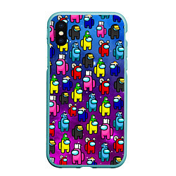 Чехол iPhone XS Max матовый AMONG US, цвет: 3D-мятный